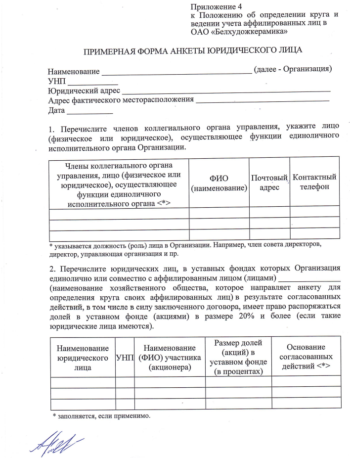 Аффилированые лица